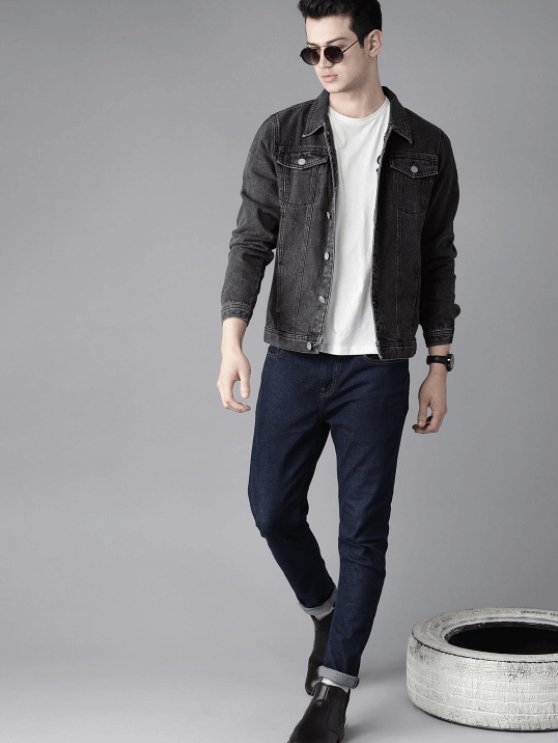 Mens Denim Jacket Black - DENIMS - Denim Jacket - 