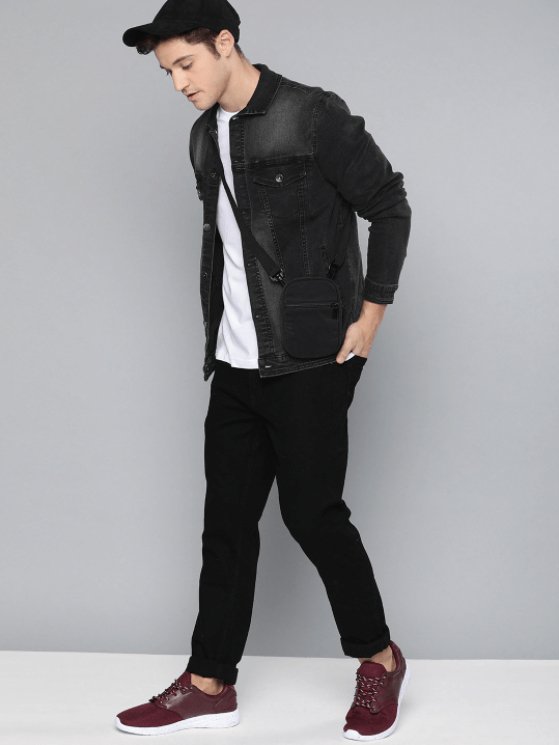 Mens Denim Jacket Black - DENIMS - Denim Jacket - 