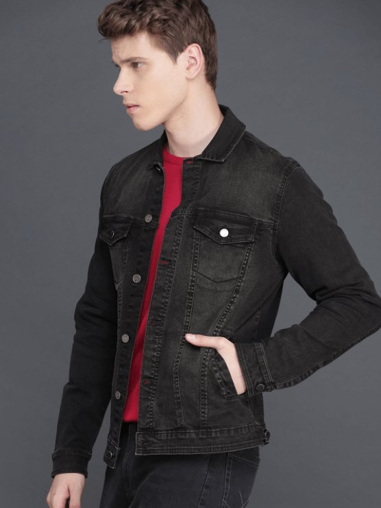 Mens Denim Jacket Black - DENIMS - Denim Jacket - 