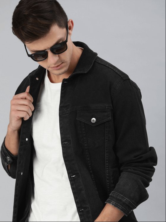 Mens Denim Jacket Black - DENIMS - Denim Jacket - 