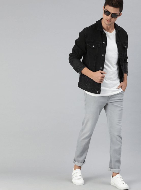 Mens Denim Jacket Black - DENIMS - Denim Jacket - 