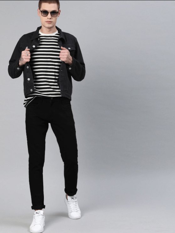 Mens Denim Jacket Black - DENIMS - Denim Jacket - 