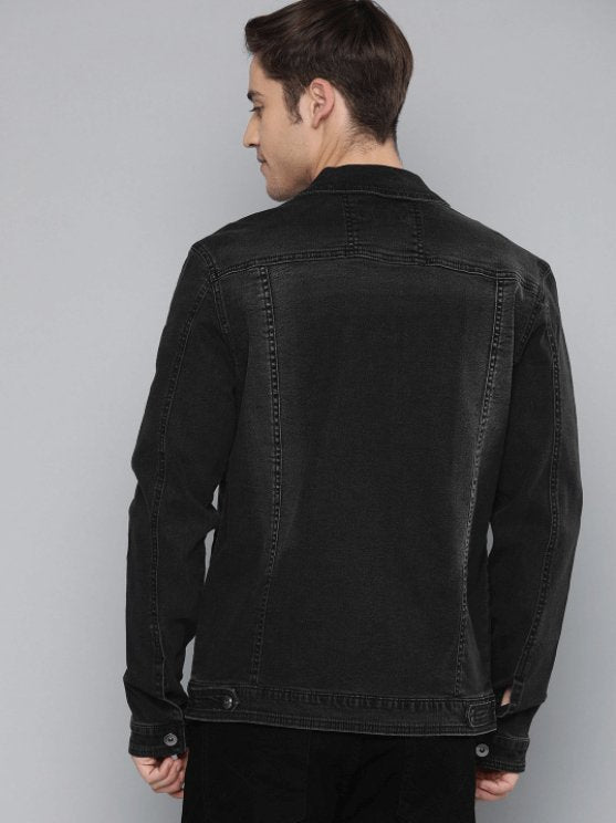 Mens Denim Jacket Black - DENIMS - Denim Jacket - 