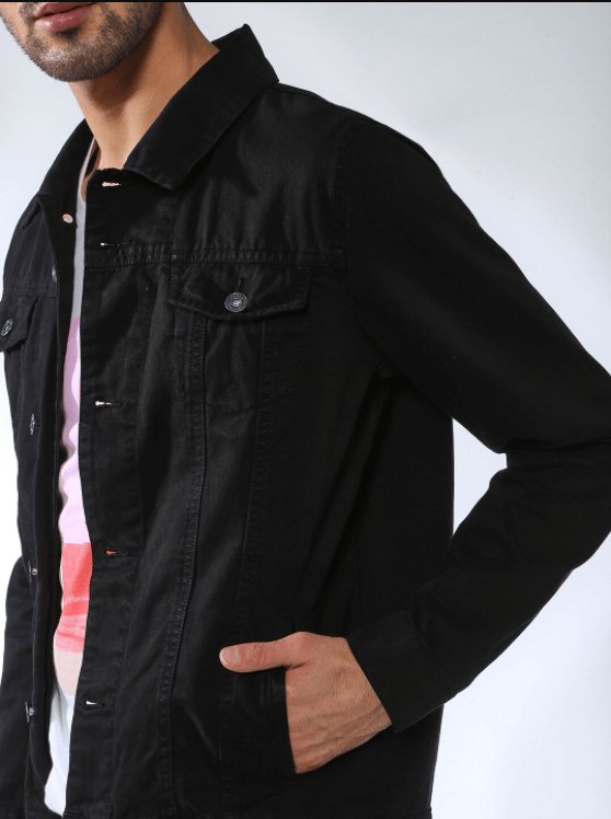 Mens Denim Jacket Black - DENIMS - Denim Jacket - 