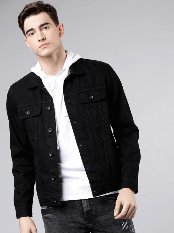 Mens Denim Jacket Black - DENIMS - Denim Jacket - 