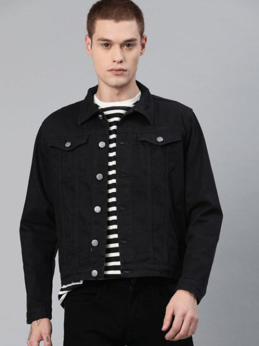 Mens Denim Jacket Black - DENIMS - Denim Jacket - 