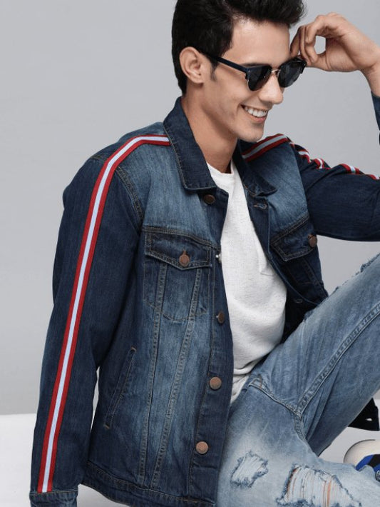 Mens Denim Jacket Dark Blue - DENIMS - Denim Jacket - 