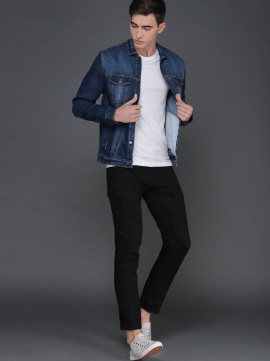 Mens Denim Jacket Dark Blue - DENIMS - Denim Jacket - 
