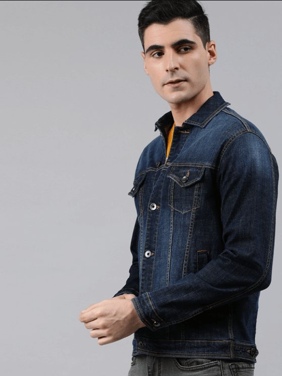 Mens Denim Jacket Dark Blue - DENIMS - Denim Jacket - 