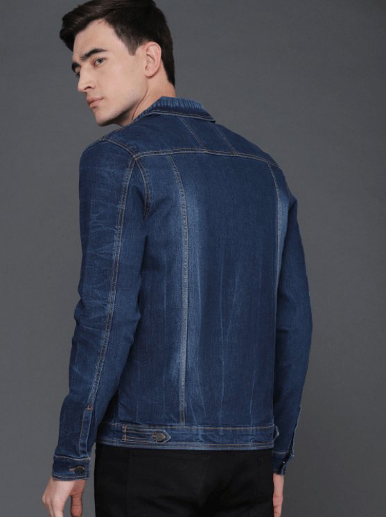 Mens Denim Jacket Dark Blue - DENIMS - Denim Jacket - 
