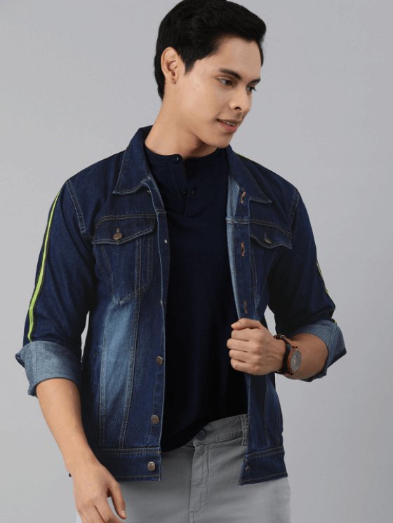 Mens Denim Jacket Dark Blue - DENIMS - Denim Jacket - 
