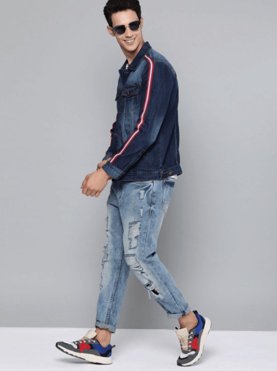 Mens Denim Jacket Dark Blue - DENIMS - Denim Jacket - 