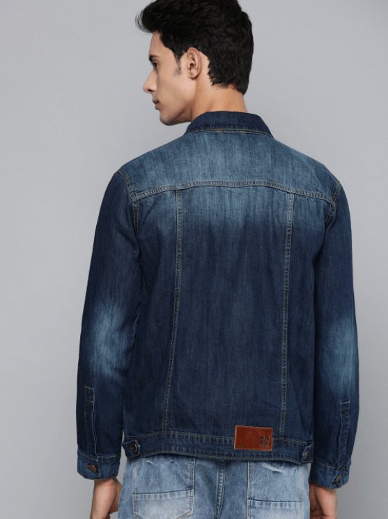 Mens Denim Jacket Dark Blue - DENIMS - Denim Jacket - 