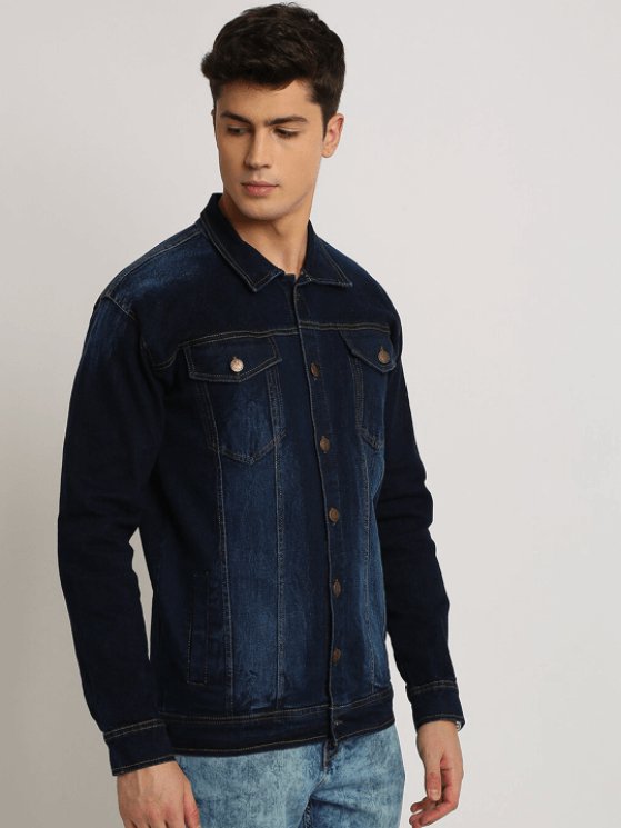 Mens Denim Jacket Dark Blue - DENIMS - Denim Jacket - 
