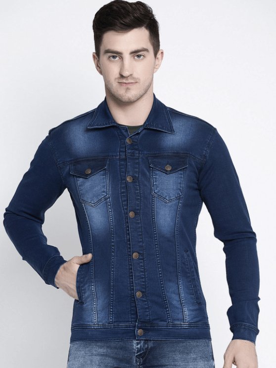 Mens Denim Jacket Dark Blue - DENIMS - Denim Jacket - 