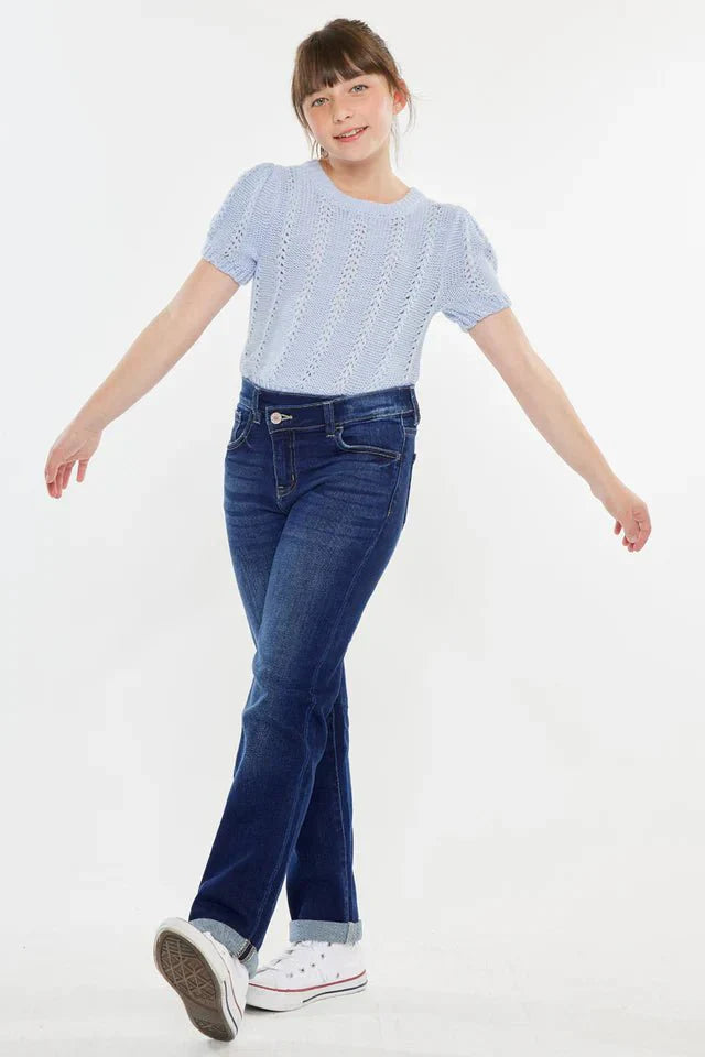 Milly Mid Rise Straight Kids Jeans - DENIMS - Girls Jeans - 