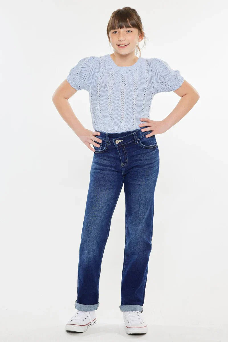 Milly Mid Rise Straight Kids Jeans - DENIMS - Girls Jeans - 