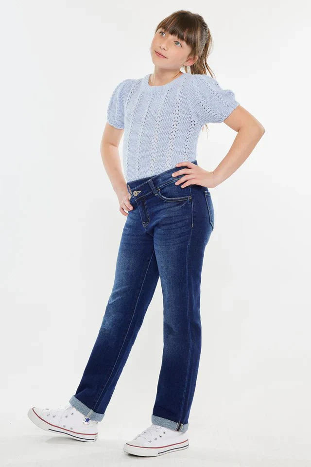 Milly Mid Rise Straight Kids Jeans - DENIMS - Girls Jeans - 