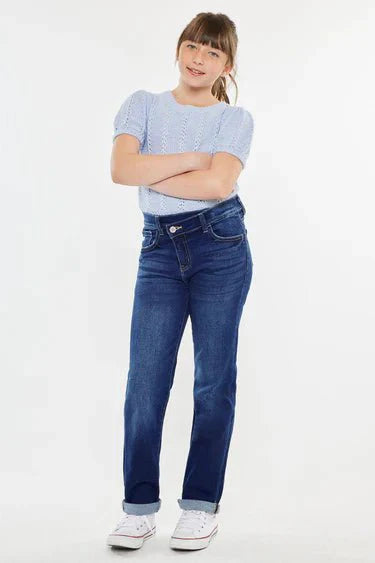 Milly Mid Rise Straight Kids Jeans - DENIMS - Girls Jeans - 