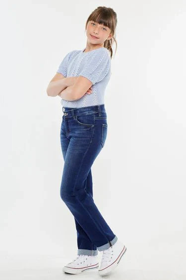 Milly Mid Rise Straight Kids Jeans - DENIMS - Girls Jeans - 