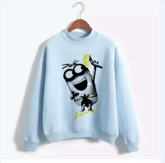 Minion Banana Full Fleece Design Sweat Shirt Excellent Quality - DENIMS - Hoodies & Sweatshirts - 
