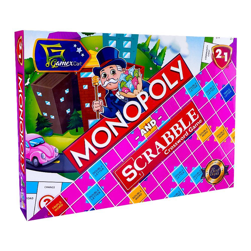 Monopoly And Scrabble 2 - In - 1 Crossword Game - DENIMS - Board Games - 