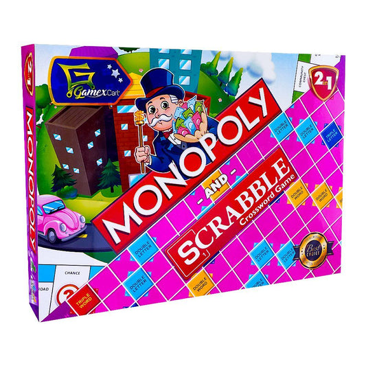 Monopoly And Scrabble 2 - In - 1 Crossword Game - DENIMS - Board Games - 