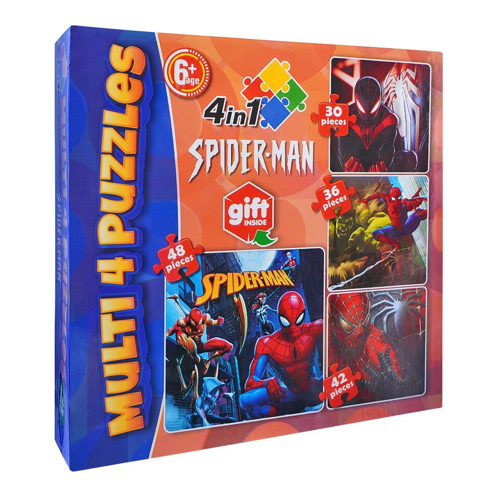 Multi 4 Puzzles 4 - In - 1 Spider - Man - DENIMS - Board Games - 