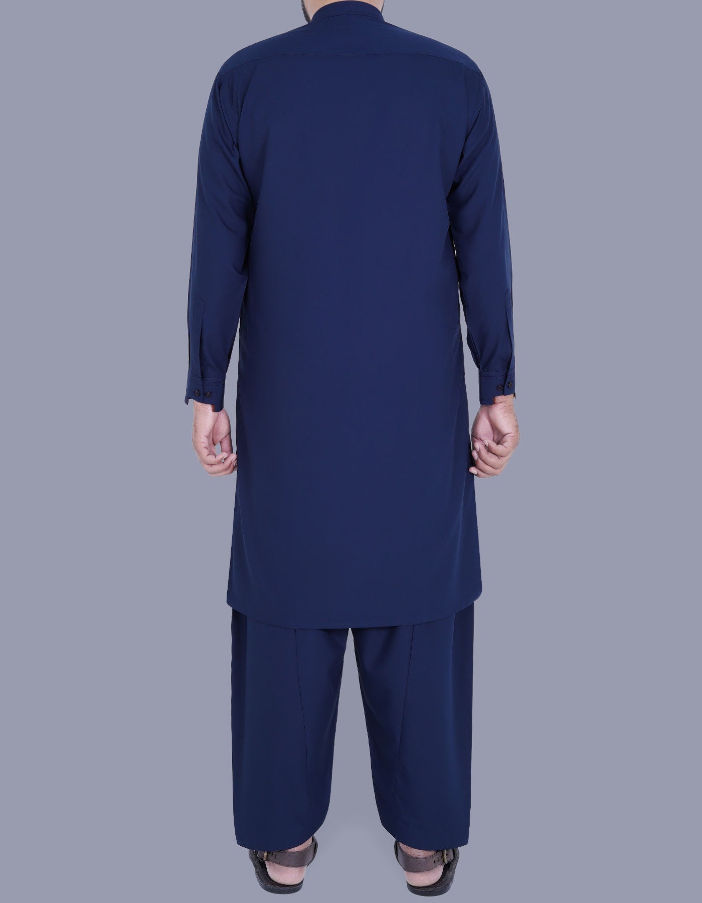 Navy Blue Basic Shalwar Kameez - DENIMS - Shalwar Kameez - 