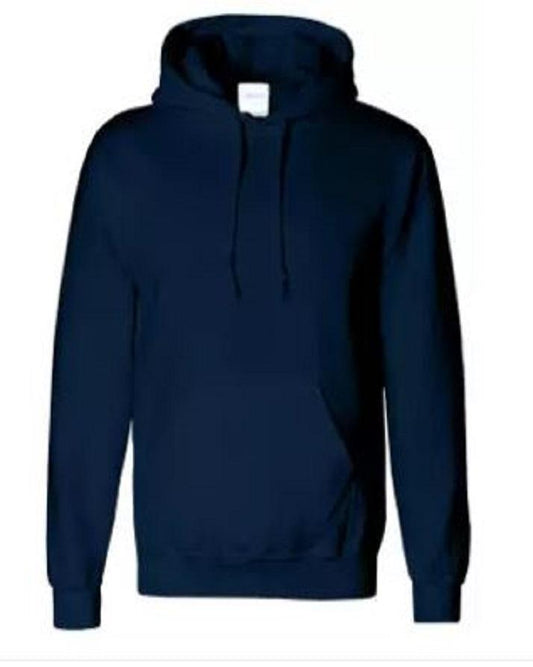 Navy Blue Cotton Plain Hoodie Sweatshirt For Mens - DENIMS - Hoodie & Sweatshirt - 