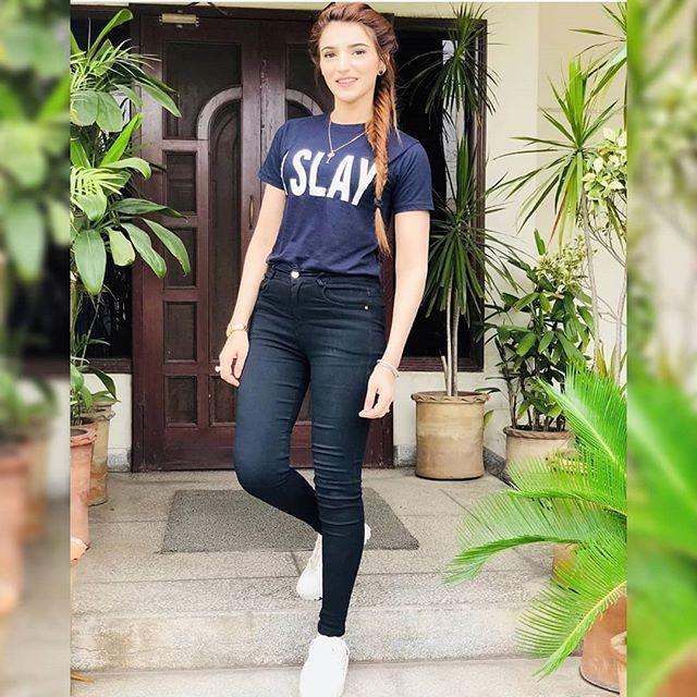 Navy Blue I Slay Cotton Printed T - shirt For Womens - DENIMS - Tops & T - Shirts - 