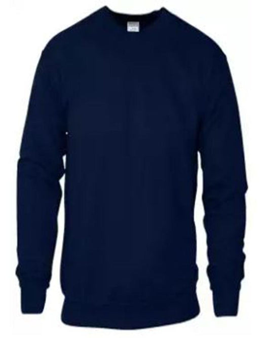 Navy Blue Plain Winter Cotton Sweat Shirt For Men - DENIMS - Hoodie & Sweatshirt - 