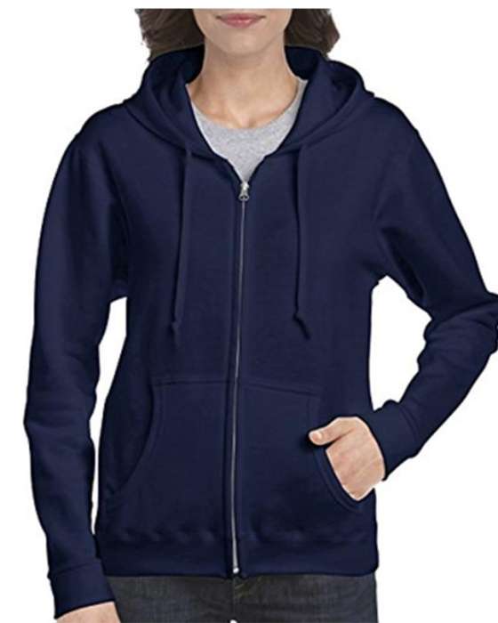 Navy Blue Zipper Hoodie For Women - DENIMS - Hoodies & Sweatshirts - 