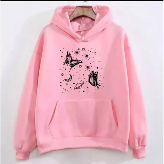 New Hoodie Design Printed Fleece Winter Hoodie for Woman and Girls Pullover Comfortable Wear all Colors - DENIMS - Hoodies & Sweatshirts - 
