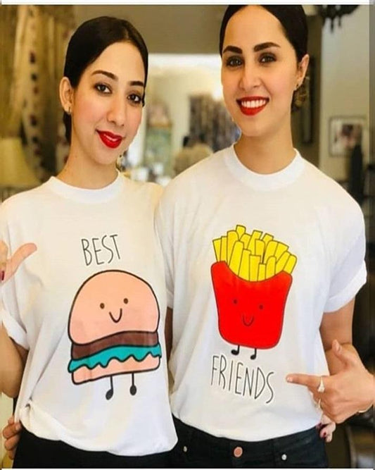 Pack Of 2 - Best Friends Cotton Printed T - Shirts For - DENIMS - Tops & T - Shirts - 