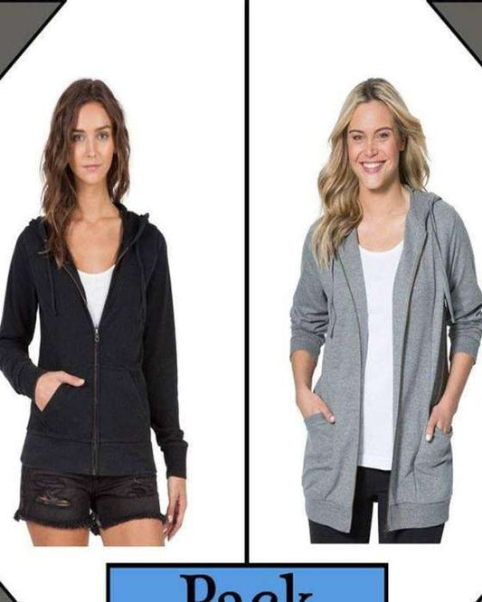 Pack of 2 black and grey zipper hoodie for and women - DENIMS - Hoodies & Sweatshirts - 