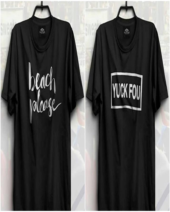 Pack Of 2 - Black Cotton Printed T - Shirts For Women - DENIMS - Tops & T - Shirts - 