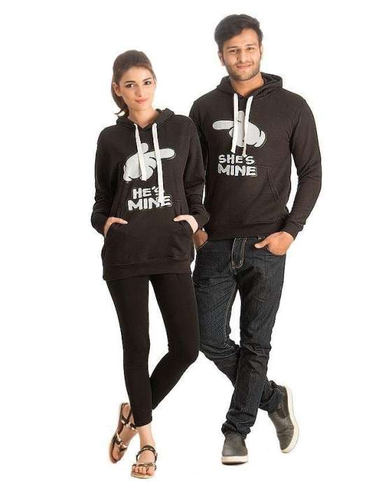 Pack of 2 couple printed hoodie for womens both - DENIMS - Hoodies & Sweatshirts - 