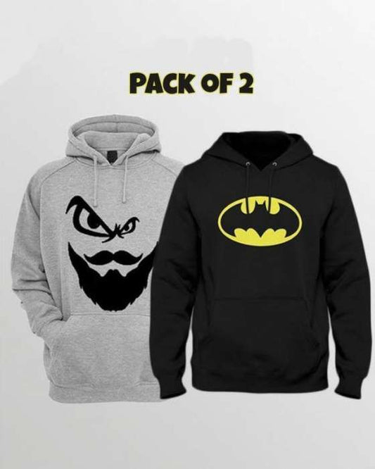 Pack of 2 hoodies Men Beard and Batman for womens both - DENIMS - Hoodies & Sweatshirts - 