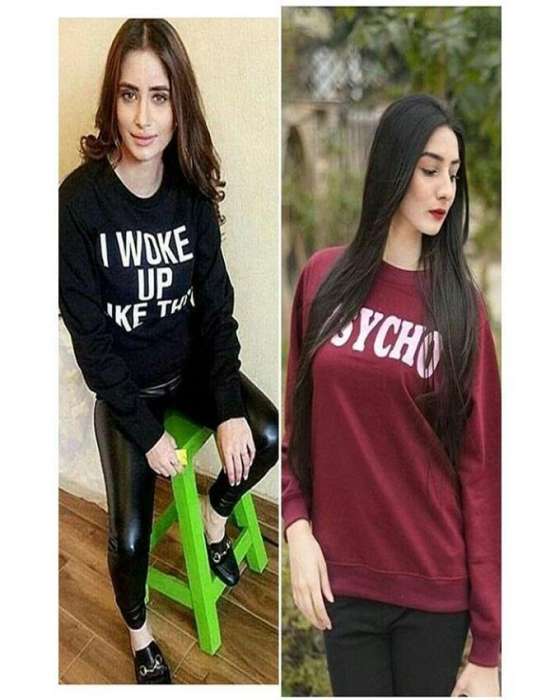 Pack of 2 Maroon Pyscho and black Wake up sweat shirt For and Women - DENIMS - Hoodies & Sweatshirts - 