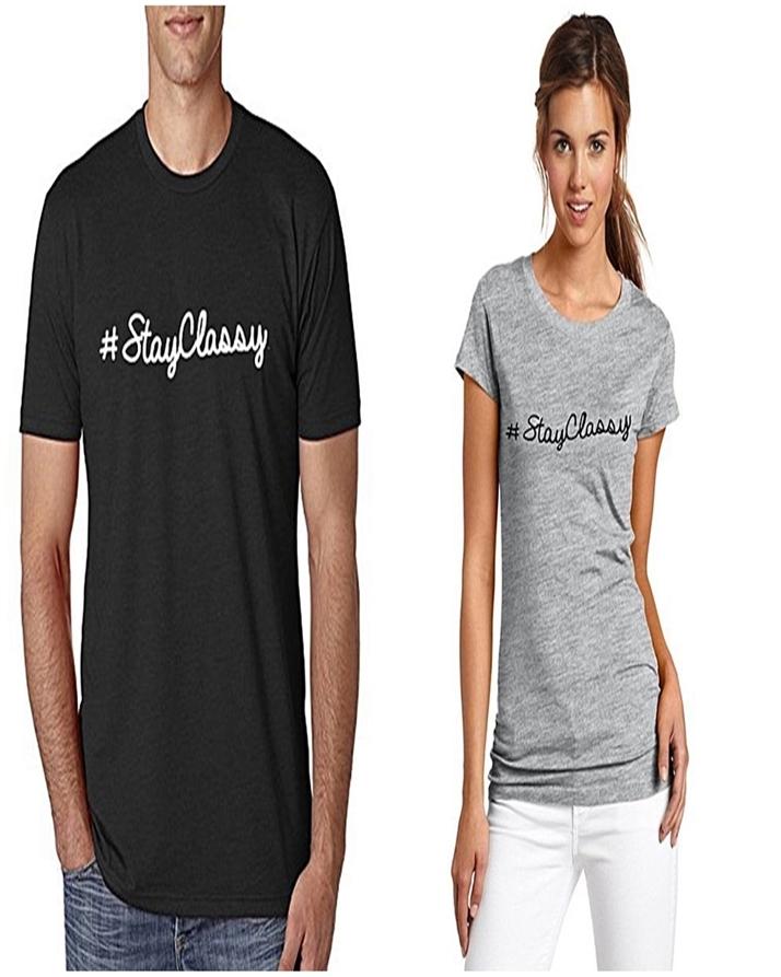 Pack Of 2 - Multicolor Cotton Printed T - Shirts For Couple - DENIMS - Tops & T - Shirts - 