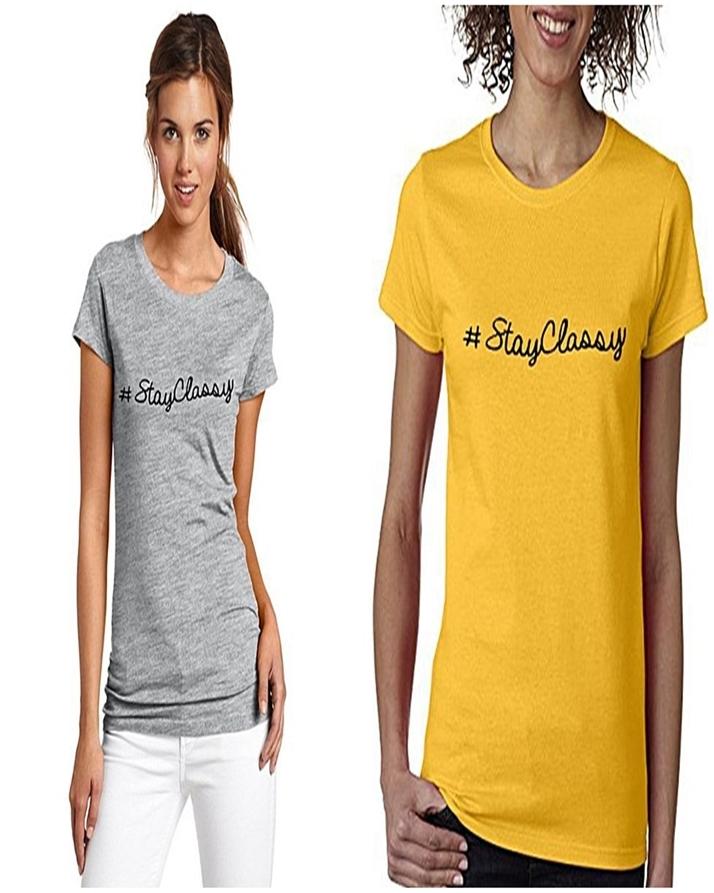 Pack Of 2 - Multicolor Cotton Printed T - Shirts For Women - DENIMS - Tops & T - Shirts - 