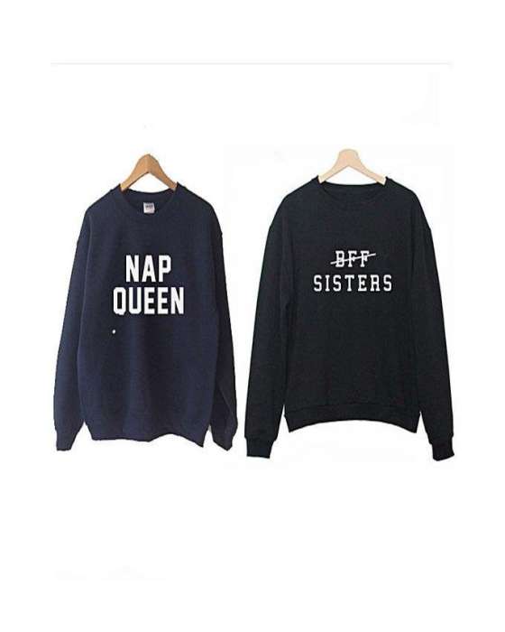 Pack Of 2 Nap Bff Printed Sweat Shirt For womens - DENIMS - Hoodies & Sweatshirts - 