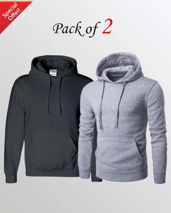 Pack of 2 plain hoodie For womens - DENIMS - Hoodies & Sweatshirts - 