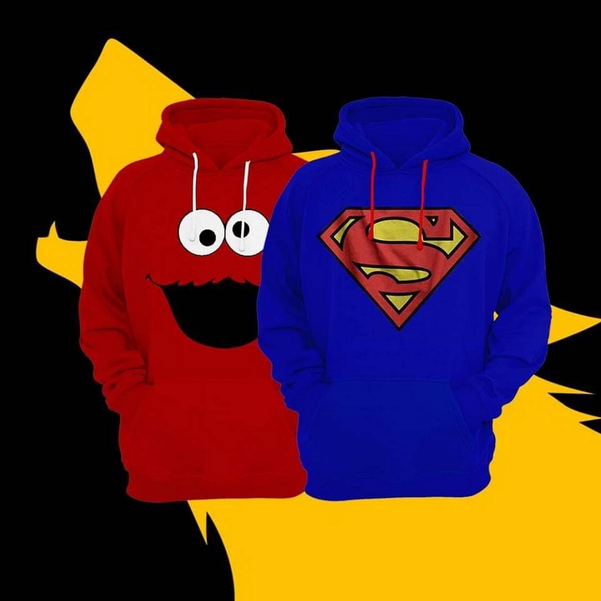 Pack OF 2 Printed Fleece Hoodies For Men - DENIMS - Hoodie & Sweatshirt - 
