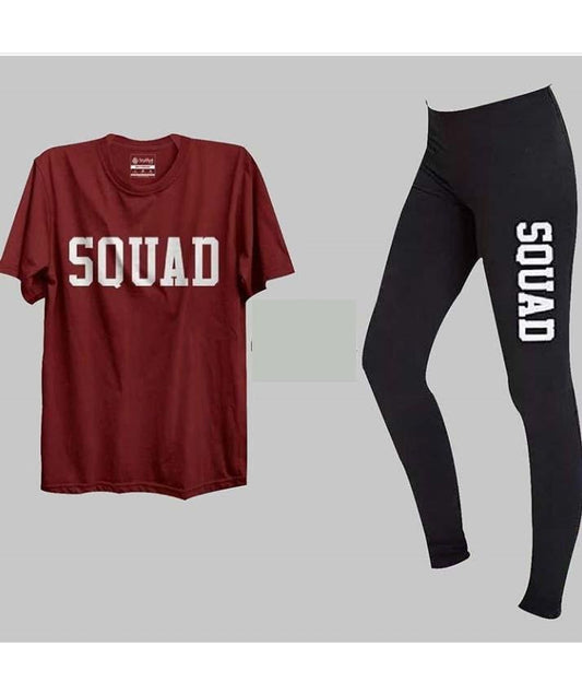 Pack of - 2 Printed T - shirt andTights For Gym and Jogging - DENIMS - Tops & T - Shirts - 