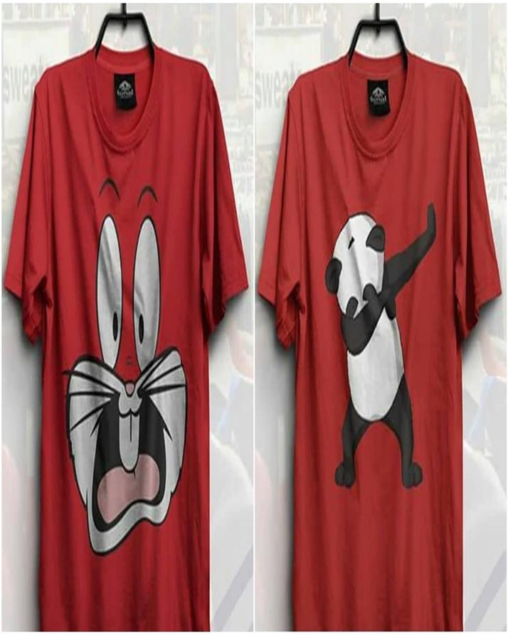 Pack Of 2 - Red Cotton Printed T - Shirts For Women - DENIMS - Tops & T - Shirts - 