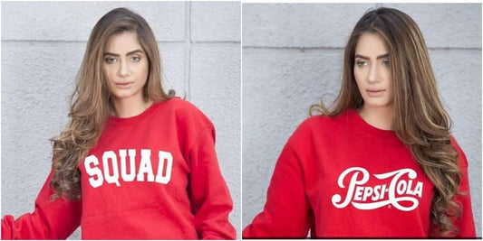 Pack of 2 Red Squad and Red Pepsi Colo Printed Sweatshirts For Women - DENIMS - Hoodies & Sweatshirts - 