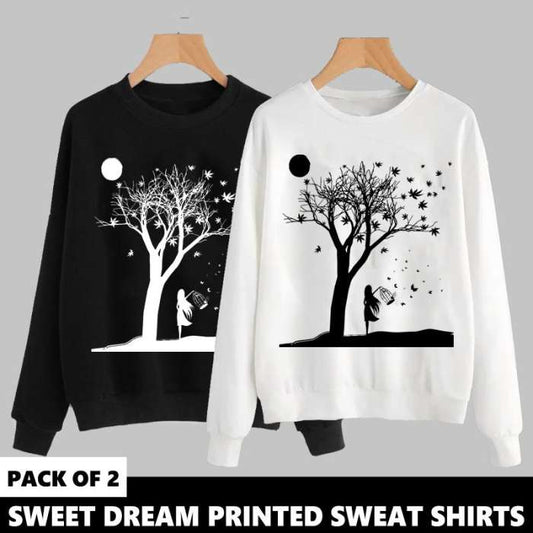 PACK OF 2 SWEET DREAM PRINTED SWEAT SHIRTS - DENIMS - Hoodies & Sweatshirts - 