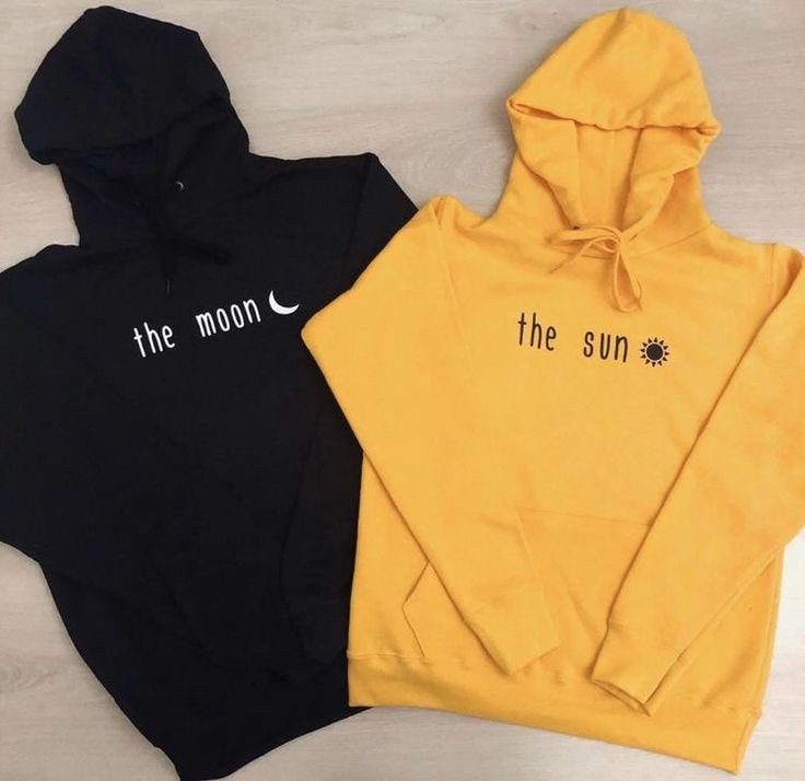 Pack Of 2 The Sun And Moon Fleece Full Sleeves Pull Over Hoodie For Women - DENIMS - Hoodies & Sweatshirts - 